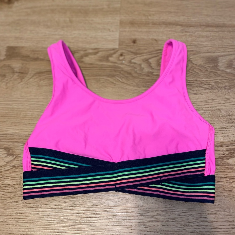 Hot pink sports bra